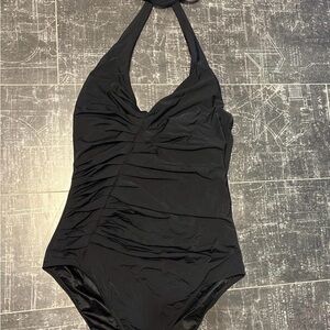 Elegant Black Halter Swimsuit